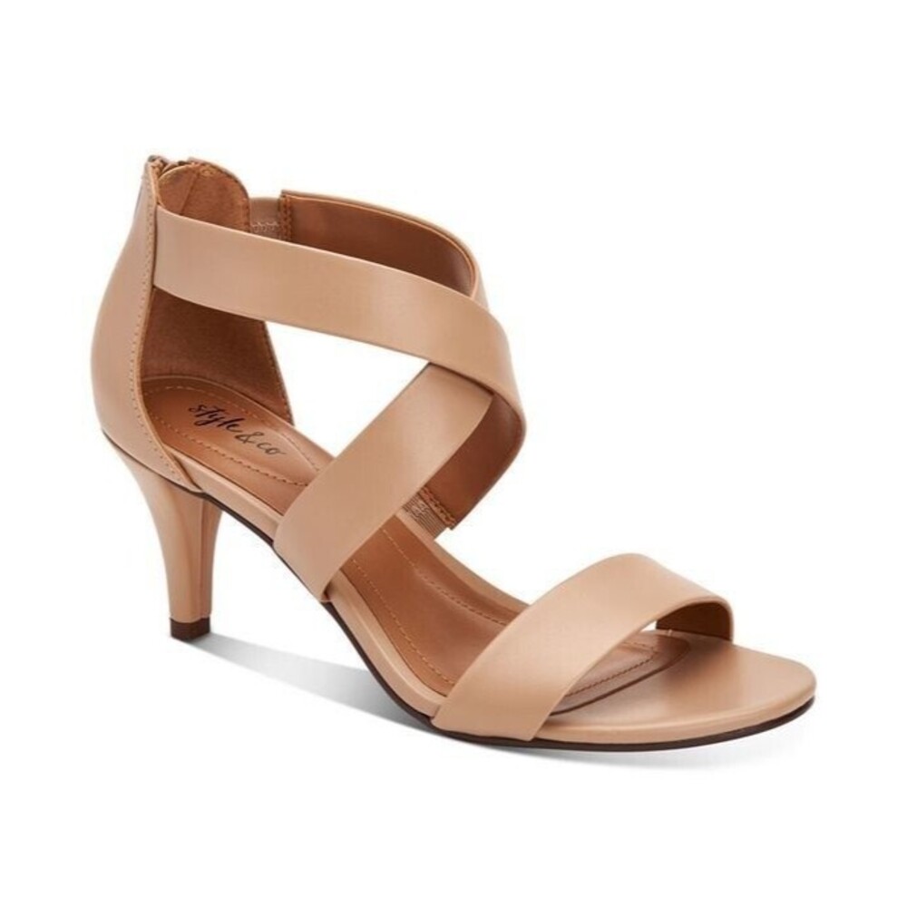 Style & Co Paysonn Dress Sandals Womens 6.5 Nude Brown Strappy Heels Shoes NWB - Picture 10 of 13